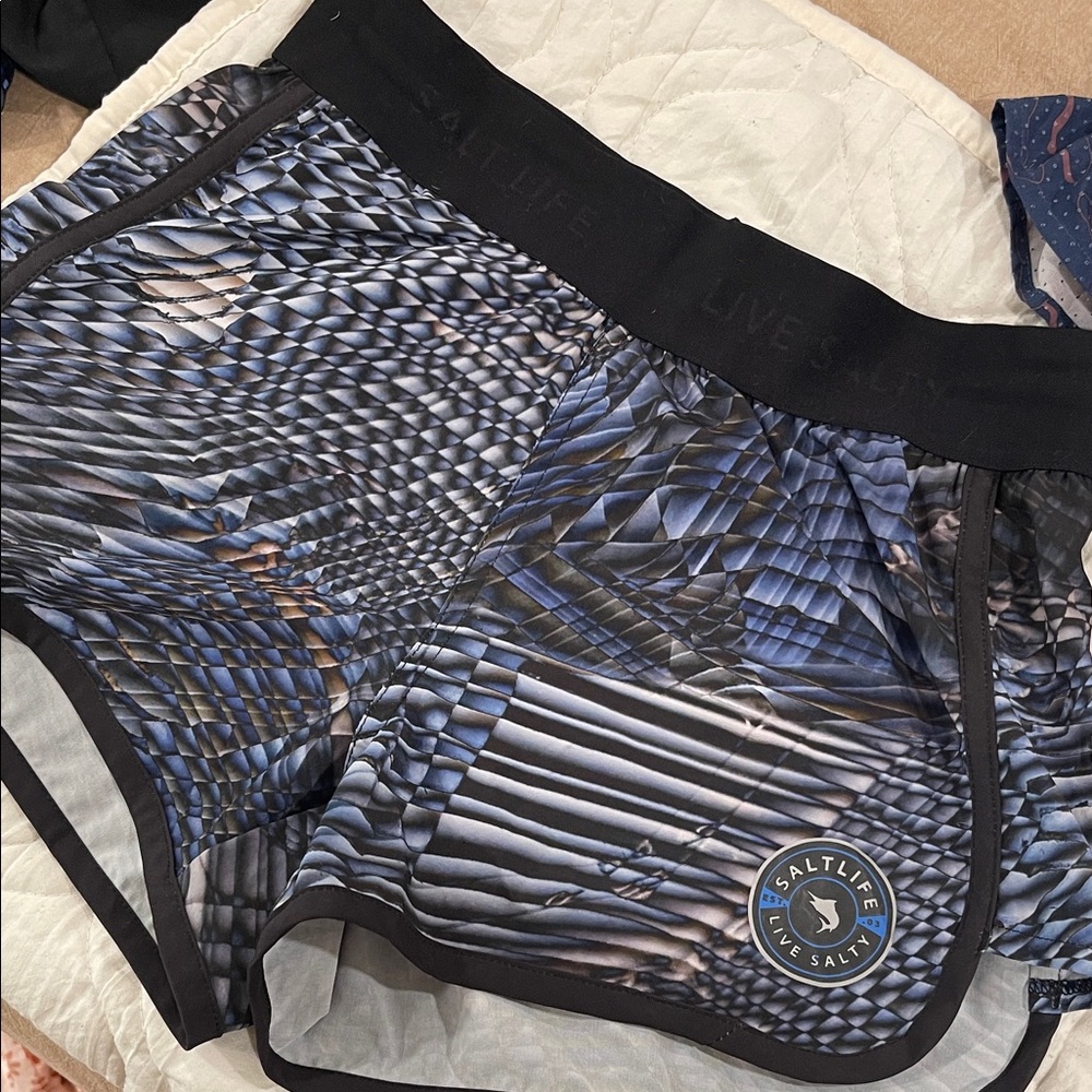 Salt Life Women's Athletic Shorts in Black and Blue